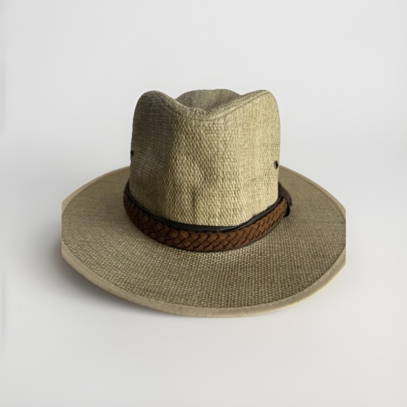 Scala Outback Hat Men's Large Western Brown Dorfman Pacific Chin Strap NWT Toyo - Picture 1 of 6